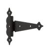 Everbilt 6 in. Heavy-Duty Decorative Gate Door Hammered Tee Hinge,  Black