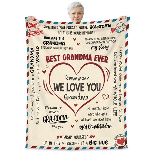 GEEMBI Grandma Gifts for Women - Super Soft Fleece Throw Blanket for Couch Bed 50x60 in - Grandma Birthday Gifts from Grandkids, Birthday Mimi Nana Gigi Gift for Women