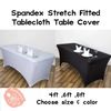 2Pack, 6FT Spandex Table Cover Fitted Rectangular Tablecloth 2PC 6FT Black