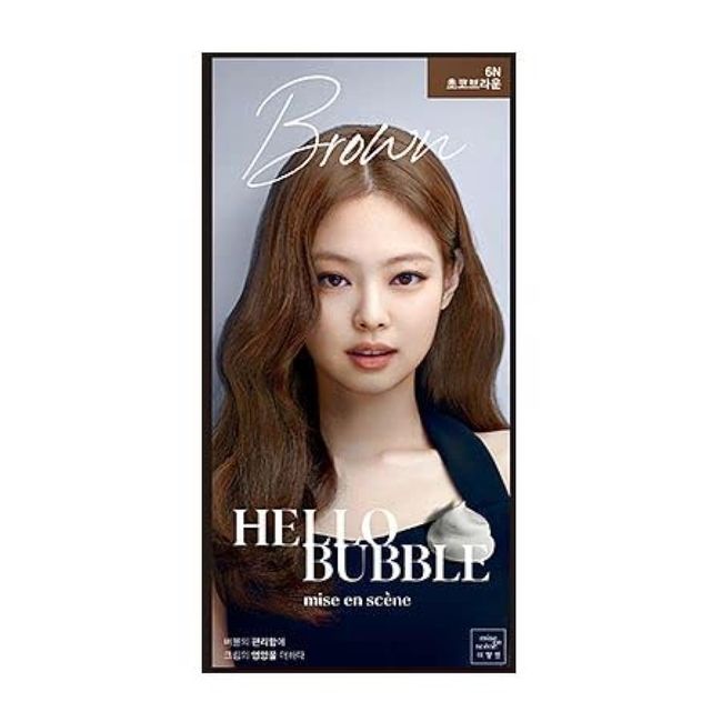 MISEENSCENE Hello Bubble Hair Easy At-Home Color with Hair Ampoule for Hair Protection Vivid Color (Choco Brown)