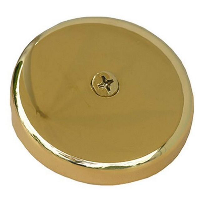 LASCO 03-1435 One Hole Style Bathtub Waste And Overflow Plate with Screw, Polished Brass
