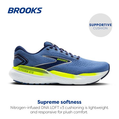 Brooks Men's Glycerin GTS 21 Supportive Running Shoe - Blue/Peacoat/Nightlife - 10.5 Medium