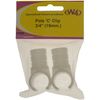 W4 Pole Clip 3/4inch - White, 2 Pack