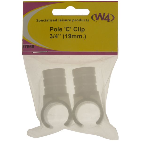 W4 Pole Clip 3/4inch - White, 2 Pack