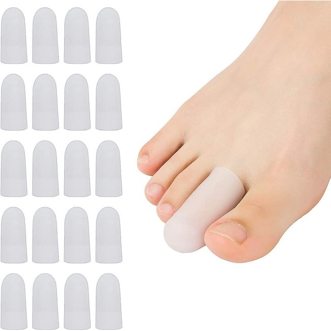 20 Pieces Gel Toe Cap, Silicone Toe Protector, Toe Guards for Feet, Protect Toe