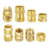 Qrity 100 Pcs Knurled Nuts, Brass Threaded Insert Kit, Female Thread Knurled Nuts, Threaded Insert Knurled Brass Nuts, M4 x 6mm x 5mm