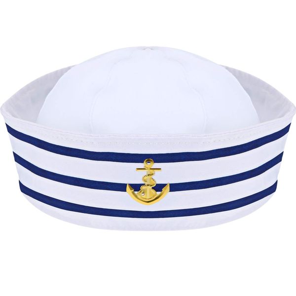 Sailor Hat White Sailor Captain Cap for Men Women Girl Boy Baby Toddler Adult Costume Accessory