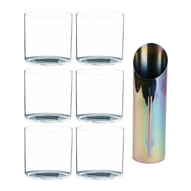 Riedel O Wine Water Tumbler 6 Pack with Stainless Steel Reflective Pitcher