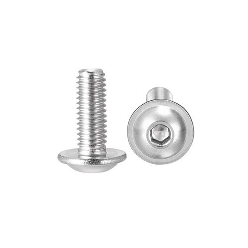 uxcell Flanged Button Head Screws, Socket Cap Screws, Fastener Bolts, Hex Socket Screws, M3*8mm, 304 Stainless Steel, 50 Pieces