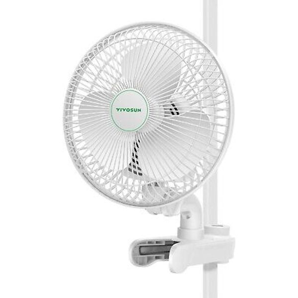 VIVOSUN White Upgraded 6 Inch Clip on Oscillating Fan electric W/Adjustable Tilt