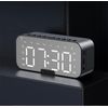 Wireless Bluetooth Digital Mirror LED Alarm Clock with Speaker MP3 Player Black