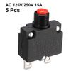 Sourcingmap AC 125V/250V 15A Push Button Circuit Breaker for Air Compressor 5 Pcs