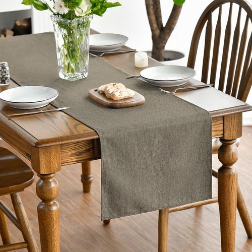 Artoid Mode Coffee Brown Table Runner, Seasonal Fall Autumn Machine Washable Kitchen Dining Table Decoration for Home Party Decor 40x140 cm