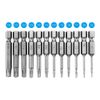 12 x 50mm Tamper Evident Security Drill Bit Set, Torx Screwdriver, Flat Head, 1/4" Hexagon