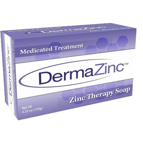 DermaZinc Zinc Therapy Soap 4.25 Ounce (120 gram) Bar - 3 Pack