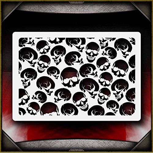 Skull Background 8 AirSick Airbrush Stencil Template