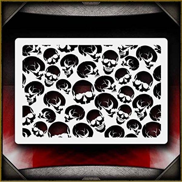 Skull Background 8 AirSick Airbrush Stencil Template