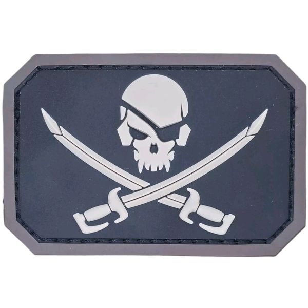 MSM PIRATE SKULL FLAG MILSPEC MONKEY TACTICAL SWAT PVC HOOK MORALE PATCH