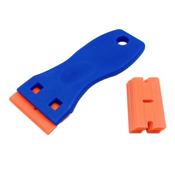 A-CRAFT 5 Replacement Blades for Sticker Removal Mini Scraper Spatula Sticker Removal (Blue)