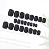 CHAONENG 24pc Black Matte Press-on Nails Kit with Glue, Tabs, File & 12 Sizes