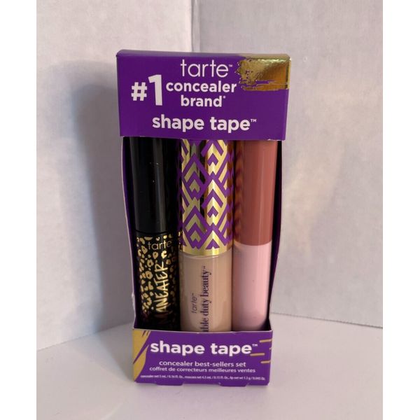 NEW❤Tarte shape tape concealer trio 20B light MASCARA MANEATER ROSE soft pink