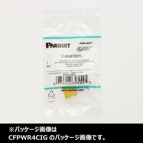 Panduit CFPWR4CIG 1-Gang 4-Port Polycarbonate Faceplate, International Grey
