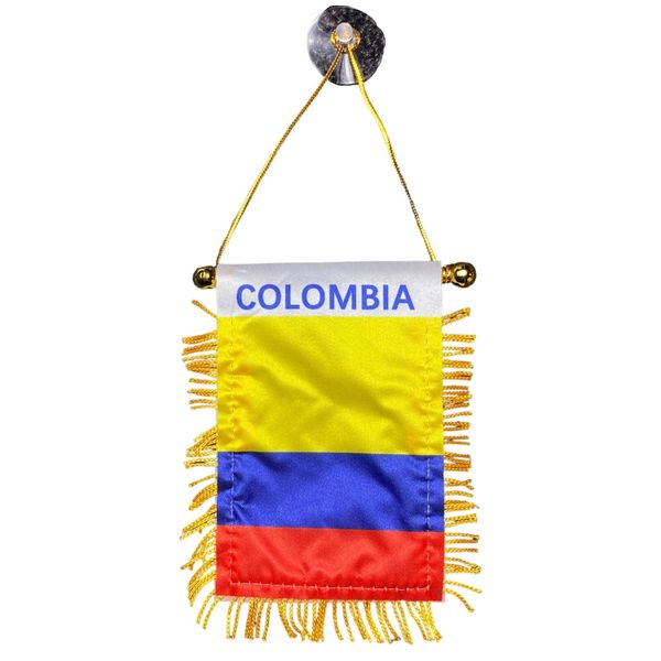 Colombia Mini Banner Flag - Car & Home Window Mirror Hanging, Double-Sided