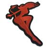 Embroidered Red Devil Girl Horns Iron on Patch