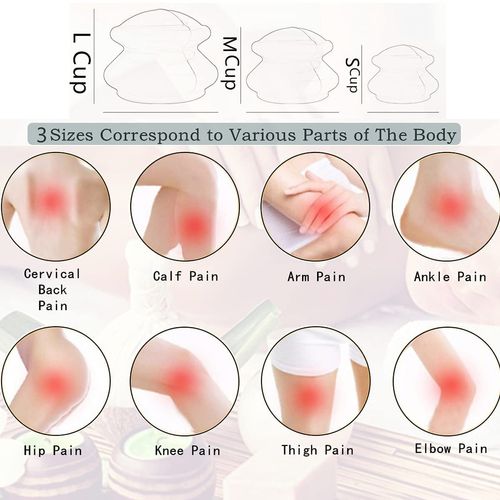 6 Sizes Cupping Therapy Set-Professional Cupping Therapy Studio and Household Silicone Cupping Set, Stronger Suction, Suitable for Myofascial Massage, Muscle, Nerve, Joint Pain