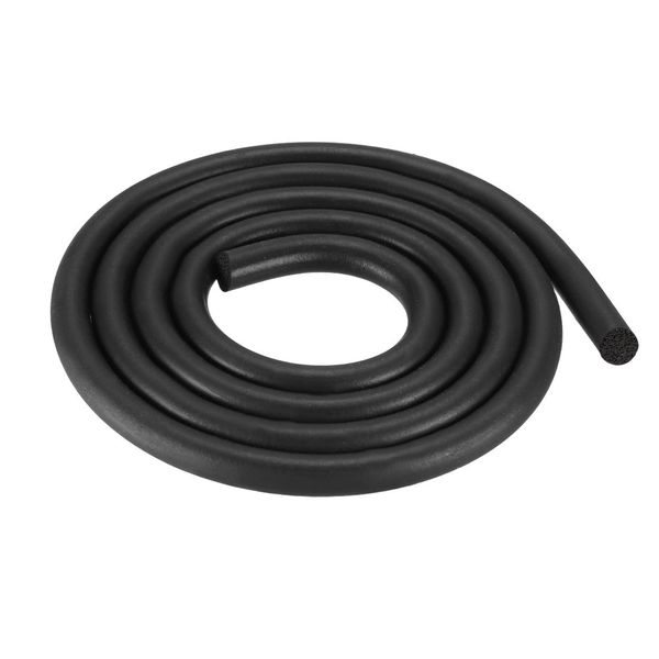 sourcing map Foam Rubber Weather Seal Strip, 10mm(25/64") Diameter 2 Meters (6.56Ft) Long Round EPDM Rubber for DIY Gasket, Warehouse, Pads, Foam Tubing, Crafts