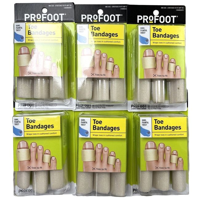 ProFoot Toe Bandages One Size 3 Each - ( 6 Pack )