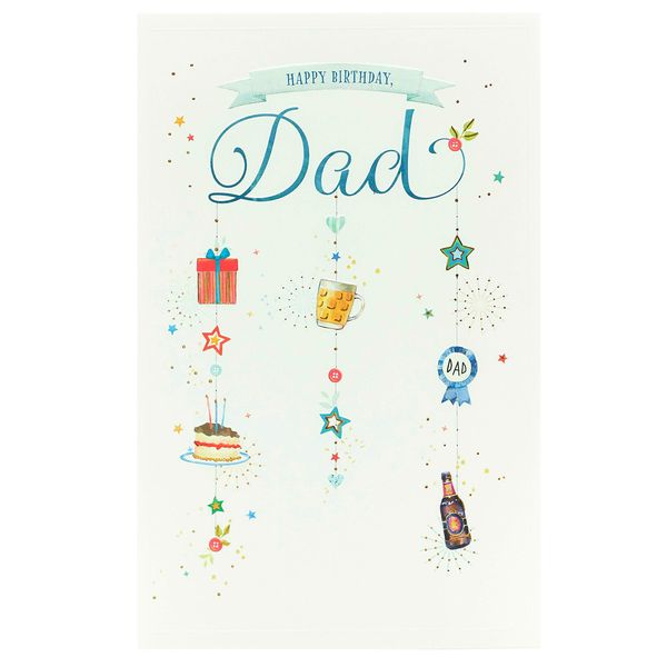 UK Greetings Birthday Card for Dad - Sweet Design, Multi, 137mm x 210mm