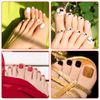 100pcs False Toe nails Set, 10 Sizes Natural Acrylic Fake Toenail Tips Full Cover Artificial Toe nails with Glue and Box for Women Girls Nail Salon and Nail Art DIY
