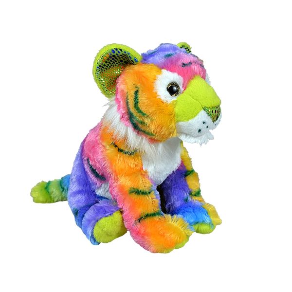 Wild Republic Rainbowkins Tiger, Stuffed Animal, 12 Inches, Plush Toy, Fill is Spun Recycled Water Bottles