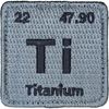 TITANIUM TI PERIODIC TABLE ELEMENT SYMBOL ACU DARK TACTICAL HOOK MORALE PATCH