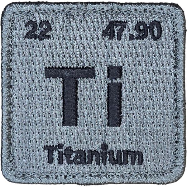 TITANIUM TI PERIODIC TABLE ELEMENT SYMBOL ACU DARK TACTICAL HOOK MORALE PATCH