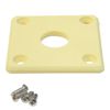 Square guitar input jack plate in cream including screws Les Paul style