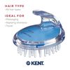 Kent SH1 BLUE Scalp Scrubber Hair Brush and Exfoliator for Distributing Shampoo and Conditioner, Shower Scalp Massage Tool and Hair Growth Brush Shower with 42 Soft Rubber Bristles