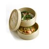 Ken Hom Bamboo Two-Tier Steamer, 20cm, Cream