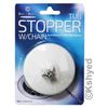 Bath Tub Drain Stopper with Chain Rubber Material (2 Pack), White Color - New