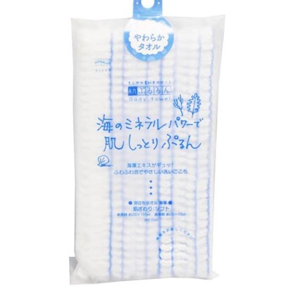 aisen BT-724 Foaming Body Towel, Soft, Seaweed