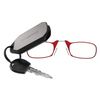ThinOptics Reading Glasses 2.50 Red Frames With Keychain Case - Compact Foldable Rectangular Glasses - Clip-on Nose - 2.50 Strength With Flex-Fit Technology