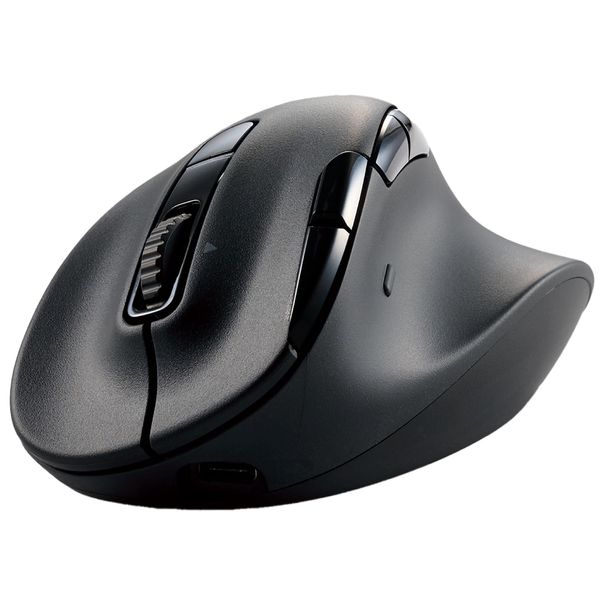 Elecom M-XGM50MBSKBK Wireless Mouse, Quiet, EX-G Pro, Medium, Bluetooth, 2.4 GHz, Dual Compatible, Rechargeable, 8 Buttons, High Speed Scrolling, Tilt Wheel, Antibacterial, Black