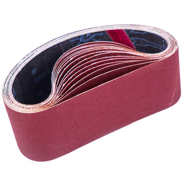 STEBRUAM Sanding Belt 75 x 457 mm, Sander Belts Set（3 Each of 80/120/150/240/400 Grains）for Belt Sander,for Grinding,Sharpening and Derusting (15 Pieces)