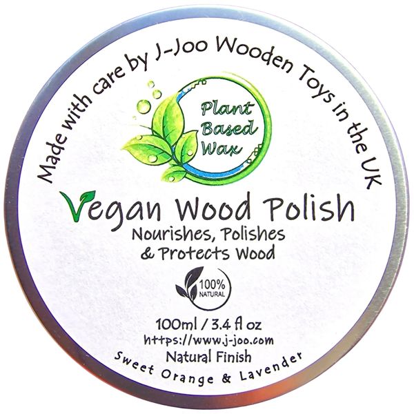 Vegan Wood Polish (100ML) - Plant Based Wax Wood Polish & Conditioner Enhances Natural Beauty of Wood, Seal & Protect Wooden Furniture, Wooden Toys & Wooden Kitchen Appliances