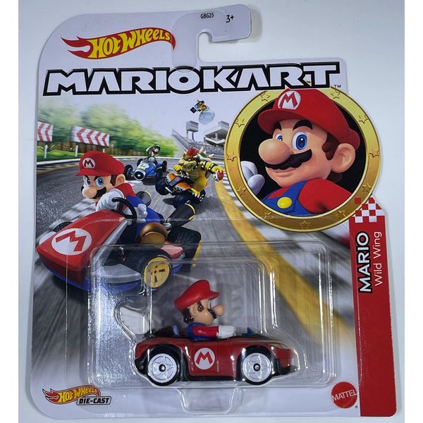 Hot Wheels - Mario Kart - Mario - Wild Wing - 2023 - Mint/NrMint Ships Bubble Wrapped in a Box