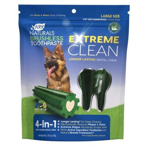 Extreme Clean Brushless Toothpaste, Longer Lasting Dog Dental Chew for Large ...