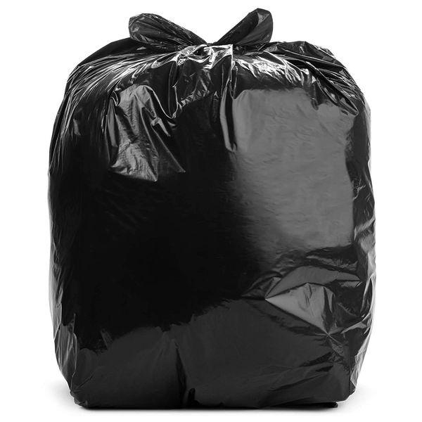 Aluf Plastics 33 Gallon Trash Can Liners (100 Count) - 33" x 39" - Thick 1.5 MIL Equivalent Black Trash Bags for Bathroom, Kitchen, Office, Industrial, Commercial, Recycling and More