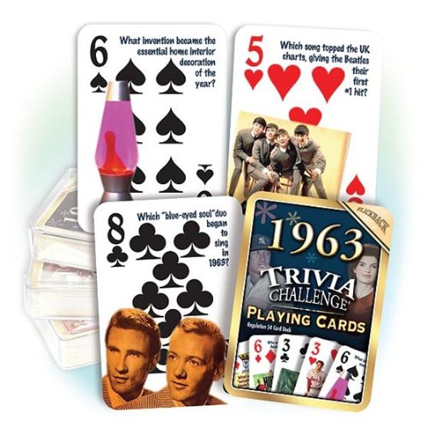 Flickback 1963 Trivia Playing Cards Birthday Gift