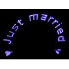 LED Fan "Just Married" with 11 Blue LEDs, Handheld Fan, Light Fan